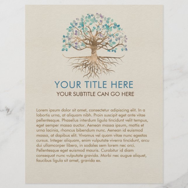 Árbol de vida - Yggdrasil - Oro y hojas pintadas (Frente)