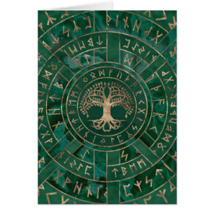 Árbol de vida - Yggdrasil y Futhark - Malaquita