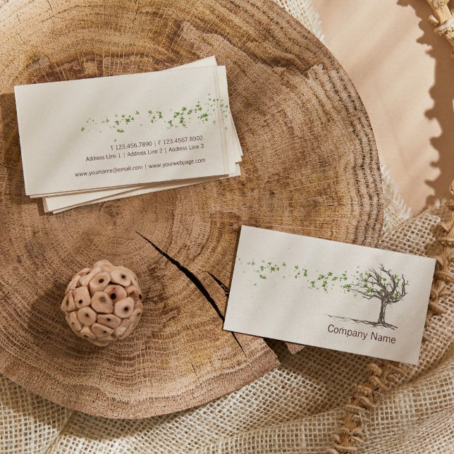Árbol de viento Zen con plantilla de tarjeta de vi (Subido por el creador)