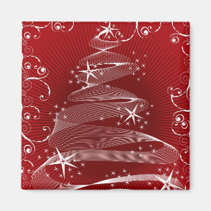 Árbol de X'mas e imán rojos abstractos del día