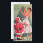 Árbol decorativo de Chica de Navidad de los años 5<br><div class="desc">Tarjeta de vacaciones de árbol decorada por Chicas de Navidad de los años 50.</div>