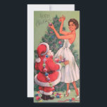Árbol decorativo de Chica de Navidad de los años 5<br><div class="desc">Tarjeta de vacaciones de árbol decorada por Chicas de Navidad de los años 50.</div>