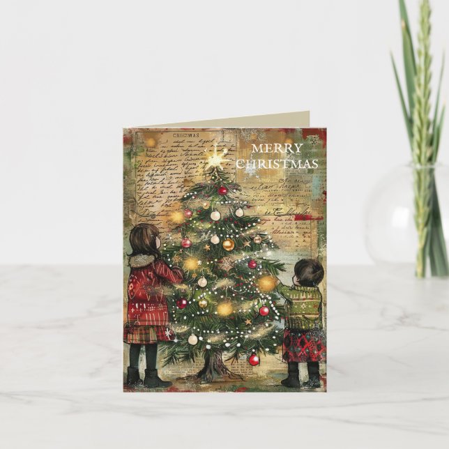 Árbol decorativo de niños de Navidad de época (Anverso)