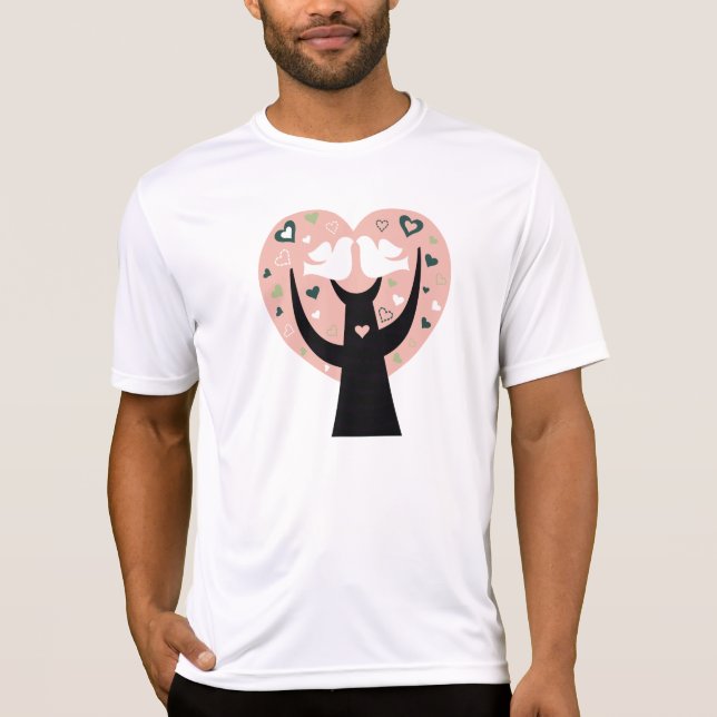 Árbol del corazón con la camiseta activa para (Anverso)
