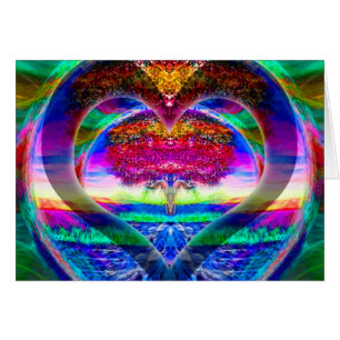 Árbol del corazón del arco iris de la vida