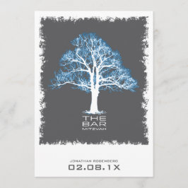 Árbol del gris y del azul de la invitación de