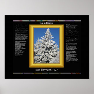 Árbol DESIDERATA En Posters De Nieve Blanca