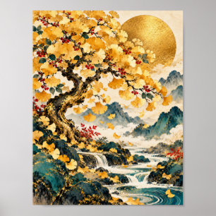 Árbol dorado de Ginkgo – Arte de paisaje japonés