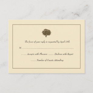 Árbol elegante que casa las tarjetas de RSVP