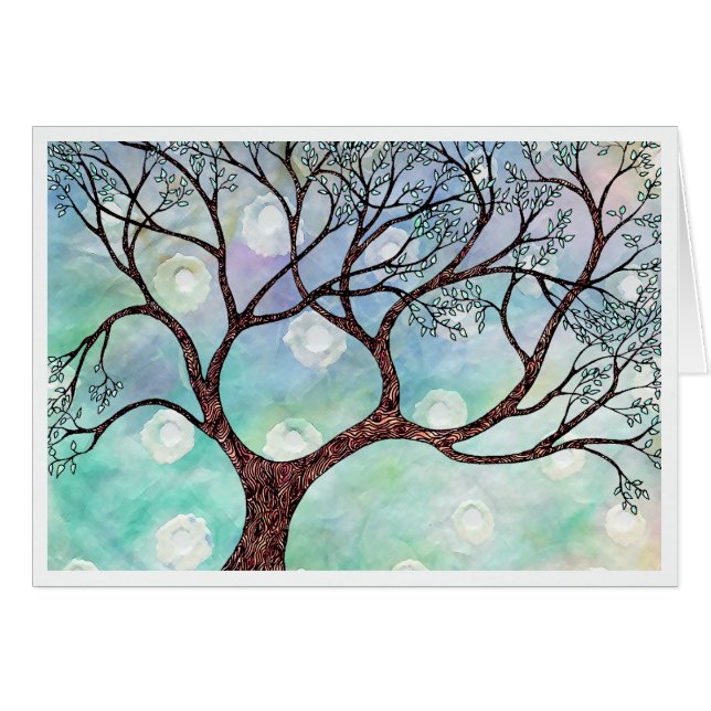 Árbol en el Vellum con fondo acuarela (Anverso (Horizontal))