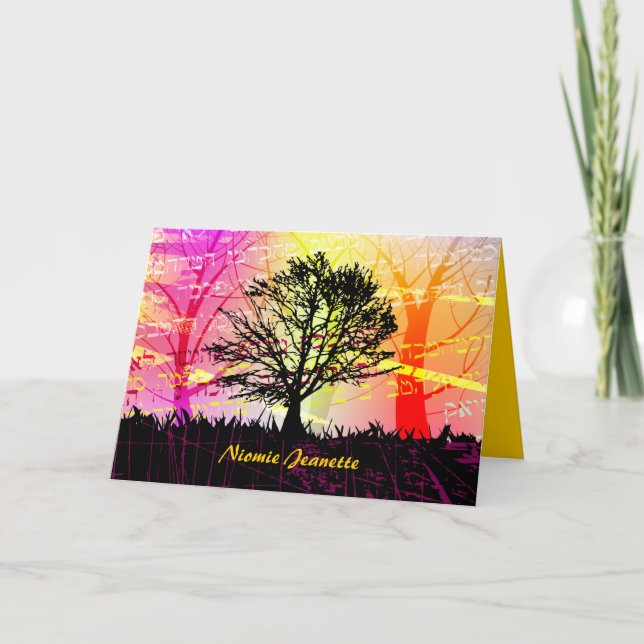 Árbol en el Woods Bar Cartas de agradecimiento Mit (Anverso)