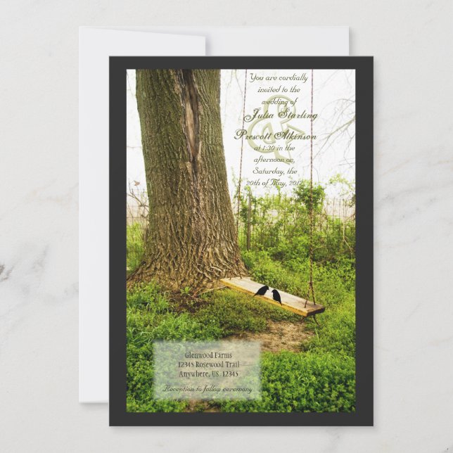Árbol en País Swing Invitaciones a matrimonio con  (Anverso)