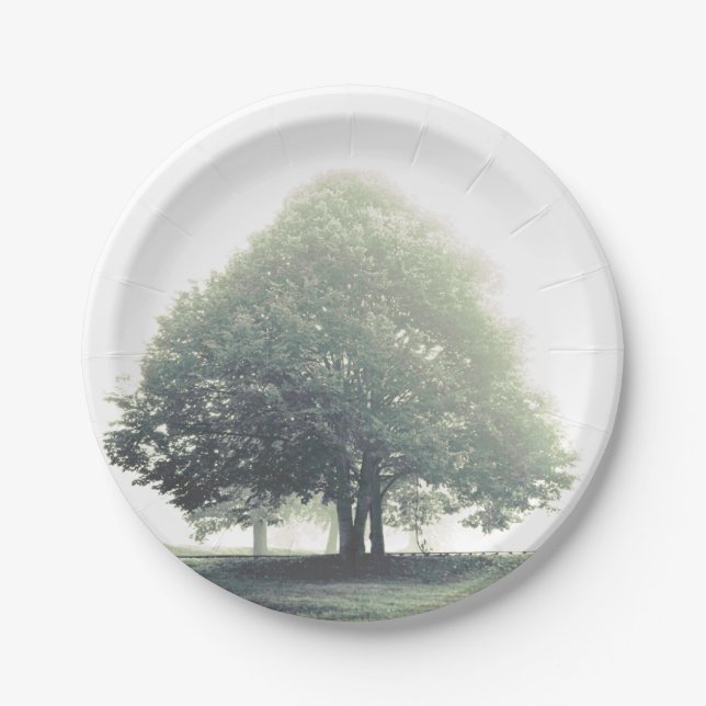 Árbol en plato de cena de niebla (Anverso)