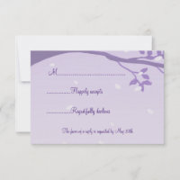Árbol en Silhouette Purple Wedding RSVP
