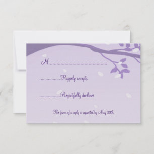 Árbol en Silhouette Purple Wedding RSVP