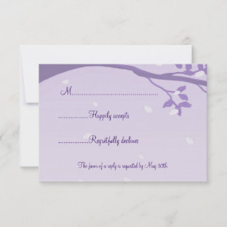 Árbol en Silhouette Purple Wedding RSVP