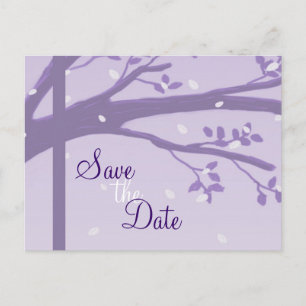Árbol en Silueta Morado Tarjeta Postal de Anuncio
