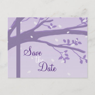 Árbol en Silueta Morado Tarjeta Postal de Anuncio 