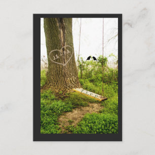 Árbol en Swing w Birds Country Wedds Tarjetas RSVP
