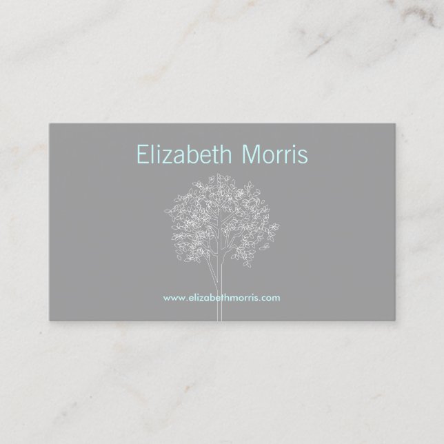 ÁRBOL en tarjeta de visita GRIS/AQUA (Anverso)