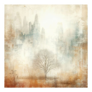 Árbol en un paisaje urbano diseño gráfico de foto