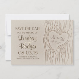 árbol esculpido rústico salvar las tarjetas de fec