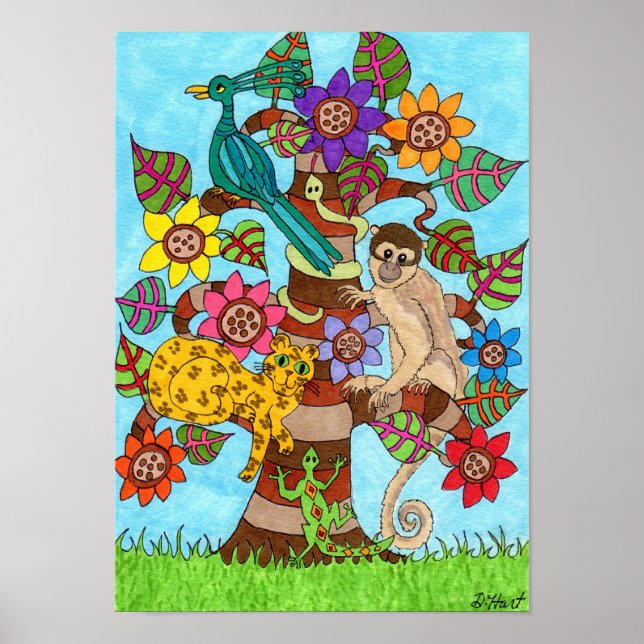 Árbol exótico de la vida Arte Popular (Frente)