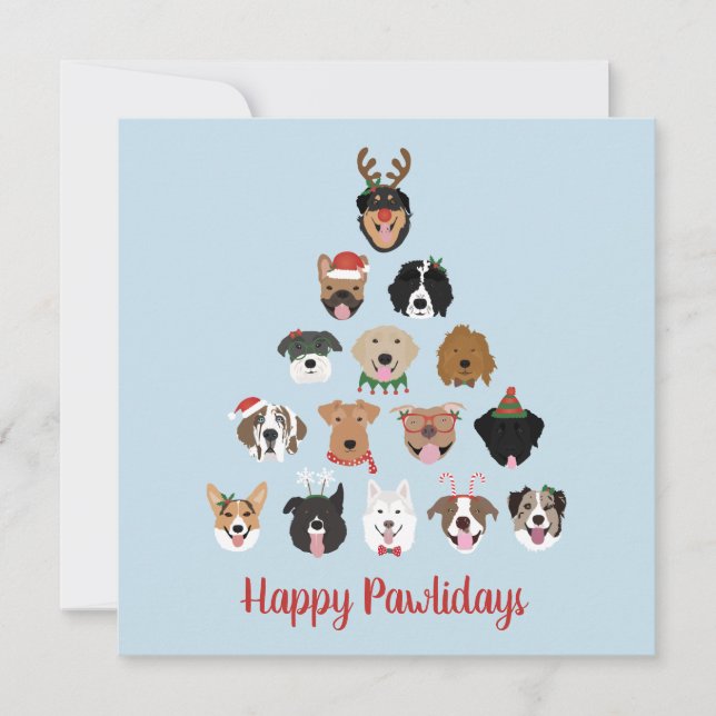 Árbol feliz de Navidad del perro de los Pawlidays (Anverso)