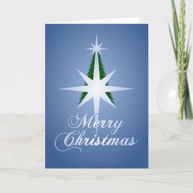 Árbol Feliz Navidad Estrella de Belén (Azul) (Anverso)