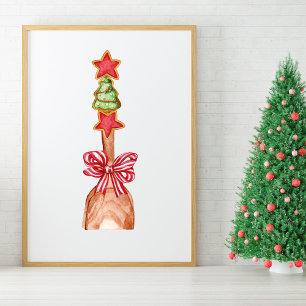 Árbol festivo de galletas de Navidad con arte de l