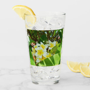 Árbol Frangipani amarillo, vidrio para beber