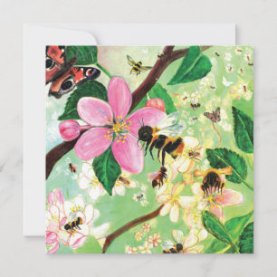 Árbol Frutal Floreciendo en Primavera con Abejas