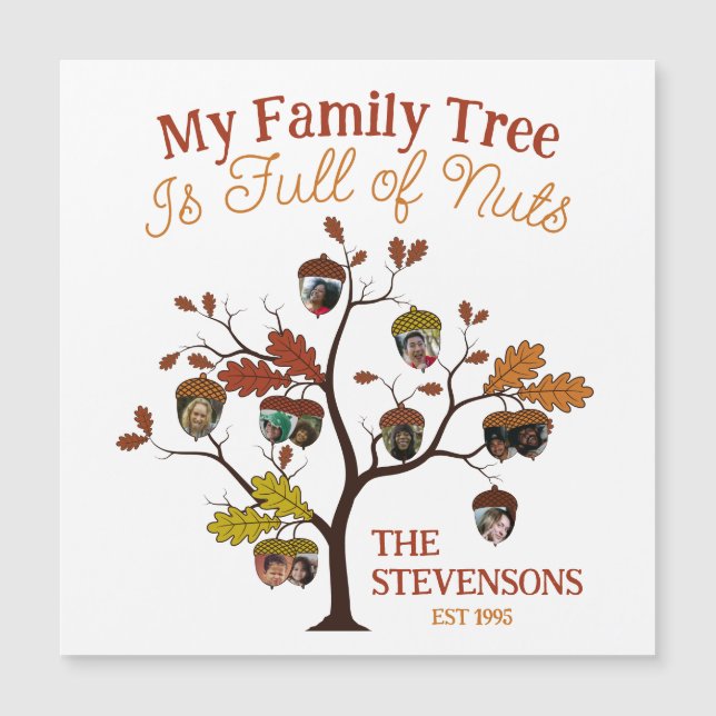 Árbol genealógico familiar divertido de otoño está (Anverso)