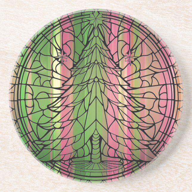 “Árbol Glorioso de Navidad” Posavasos de Cerámica (Frente)
