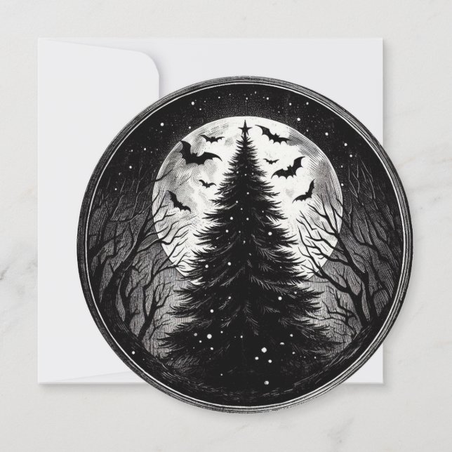 Árbol gótico de Navidad con fantasmagórico murmull (Anverso)