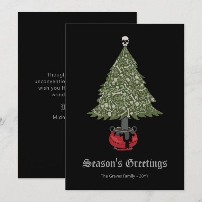 Árbol gótico de Navidad negro (Anverso / Reverso)