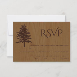 Árbol Grabado en relieve en tarjeta RSVP de boda r