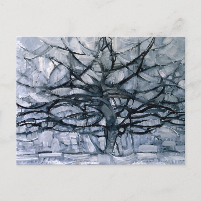 Árbol gris - Piet Mondrian - Tarjeta postal de art (Anverso)