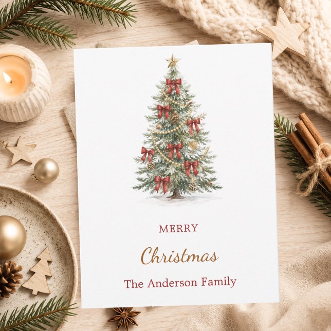 Árbol lazos rojos Navidad  (Subido por el creador)