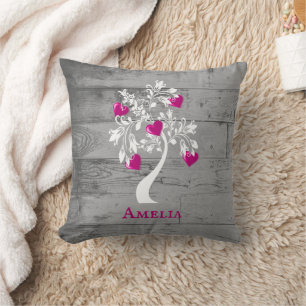 Árbol magenta de Cojín decorativo personalizado de