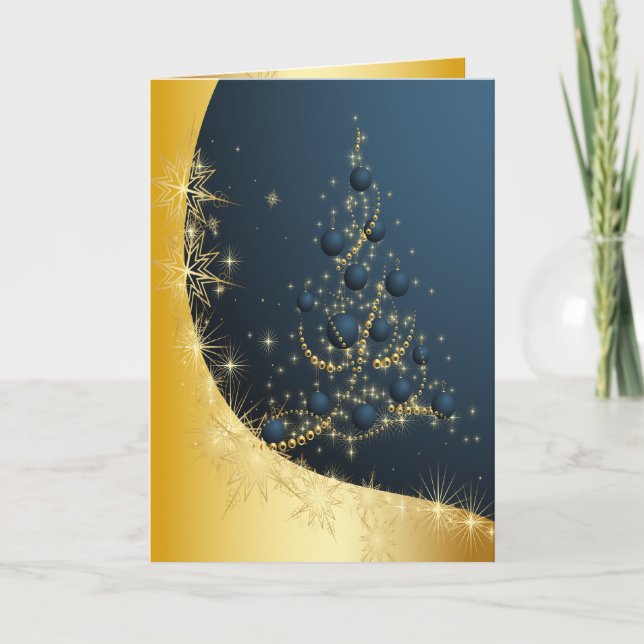 Árbol mágico flotante de Navidad dorada (Anverso)