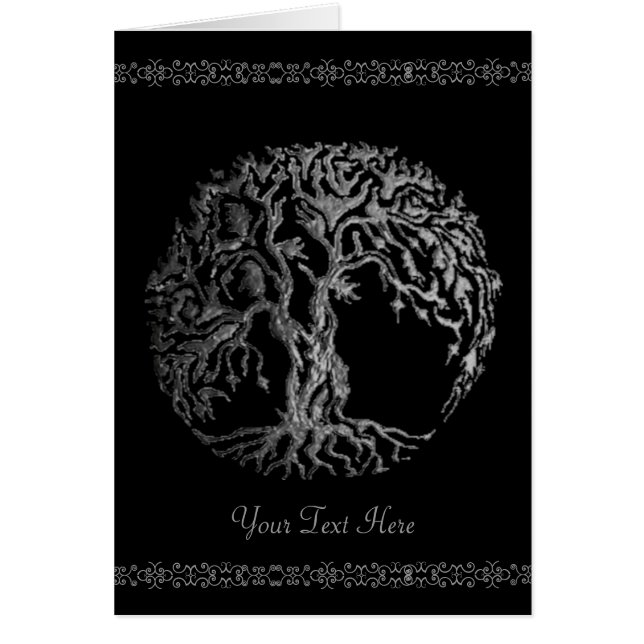 Árbol Mehndi de la vida (Henna) (Plata) (Frente)