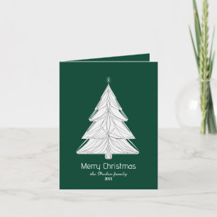 Árbol minimalista de Navidad de Line-Art con geomé