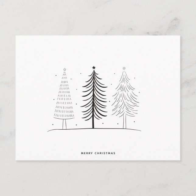 Árbol Minimalista moderno de Navidad Blanco y Negr (Anverso)
