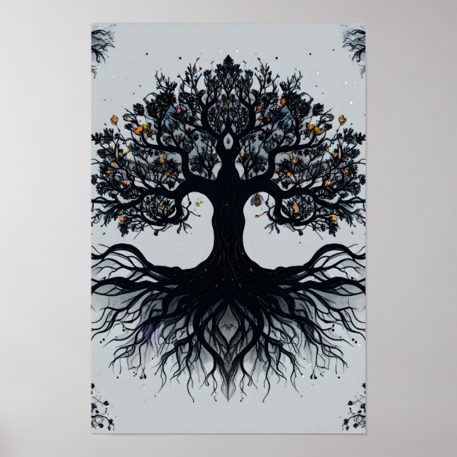 Árbol místico oscuro del arte de la vida (Frente)