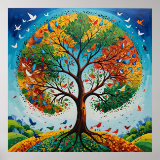 Árbol mítico de estaciones - Arte de brillantes