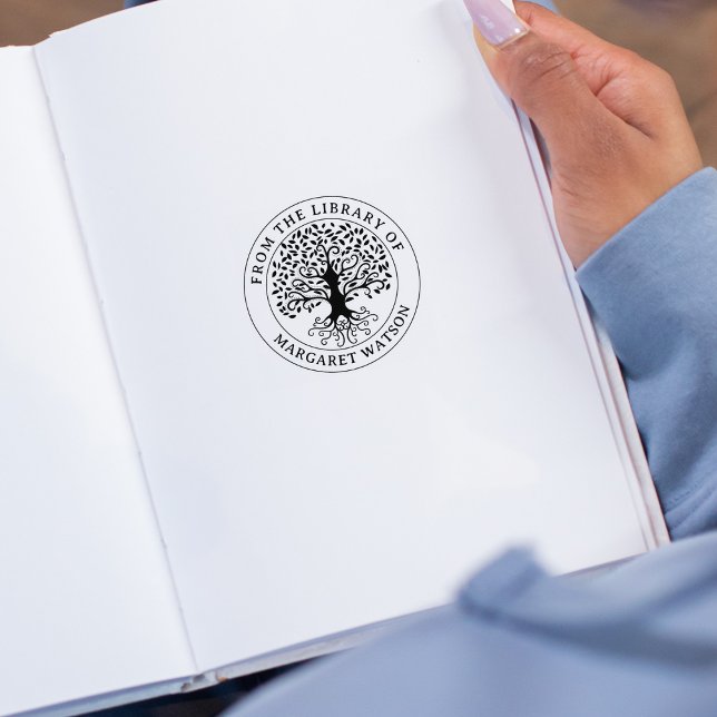 Árbol moderno de la vida, sello de la biblioteca d (Subido por el creador)