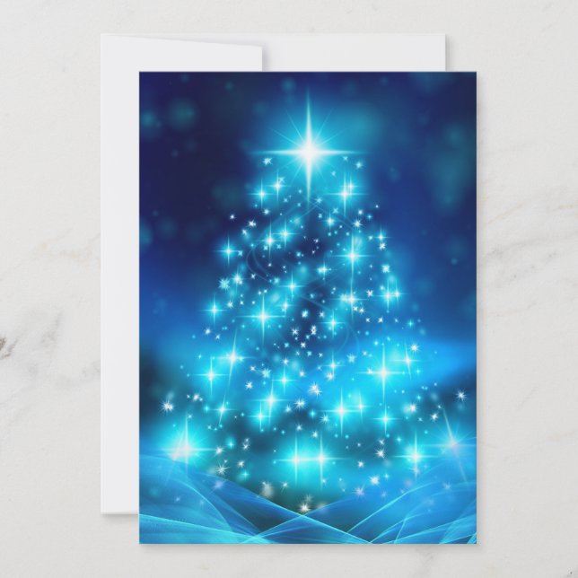 Árbol moderno de Navidad azul eléctrico (Anverso)