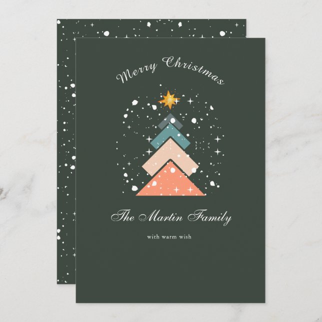 Árbol moderno de Navidad de nieve de moda (Anverso / Reverso)