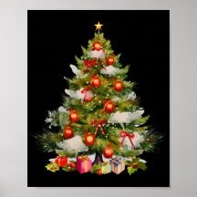 Árbol navideño acuarela, decoración navideña